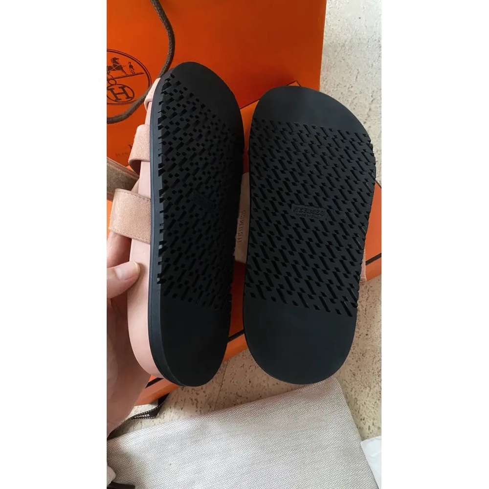 Hermes Pink and Black Sandals